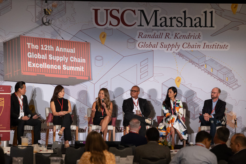 Wynn Austin, founder of Wynn's Kitchen on the speaker panel at USC Marshall -Global Supply Chain Summit 2024