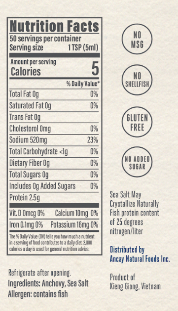 Fish Sauce- 3 Pack - Authentic - Keto Friendly - 2 Ingredients - Barrel Aged 1 Year